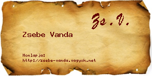 Zsebe Vanda névjegykártya